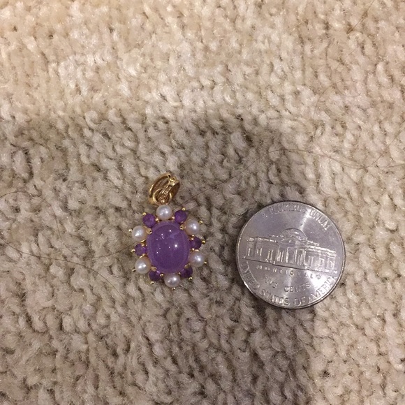 14k jade an Amethyst pendant - Picture 6 of 11